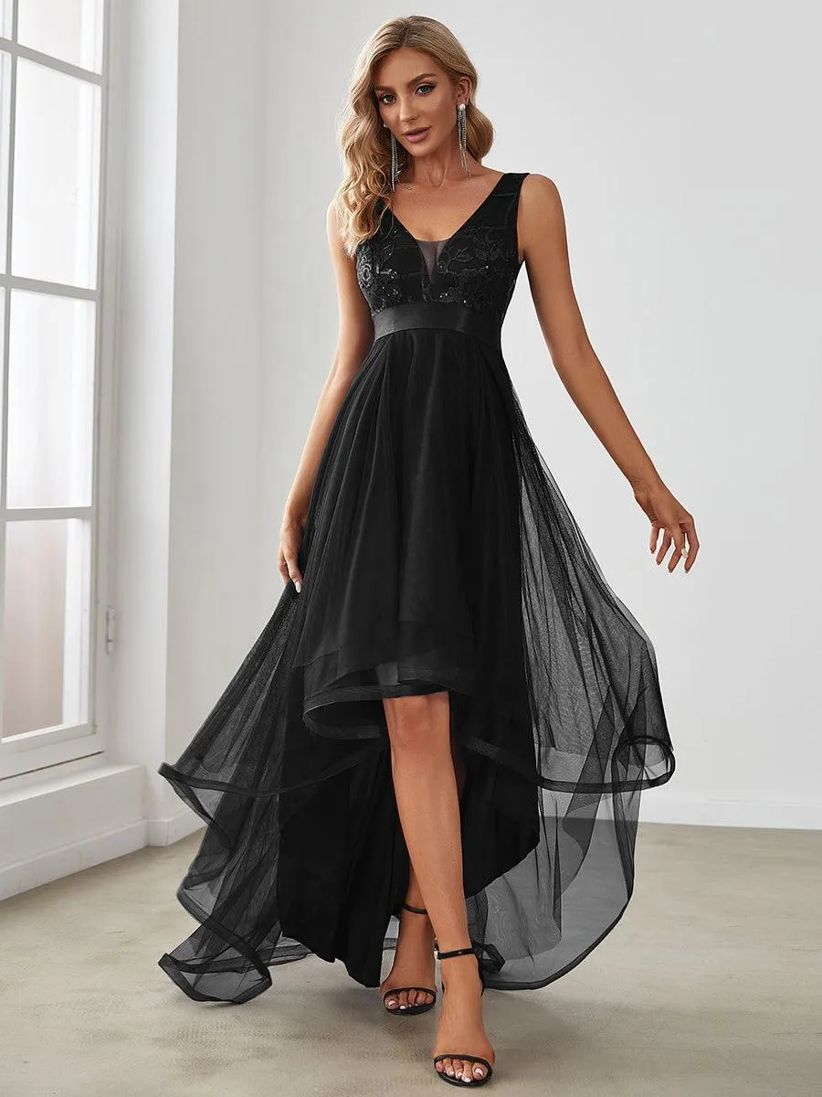 Robes de bal en Tulle à Paillettes High Low Asymétrique