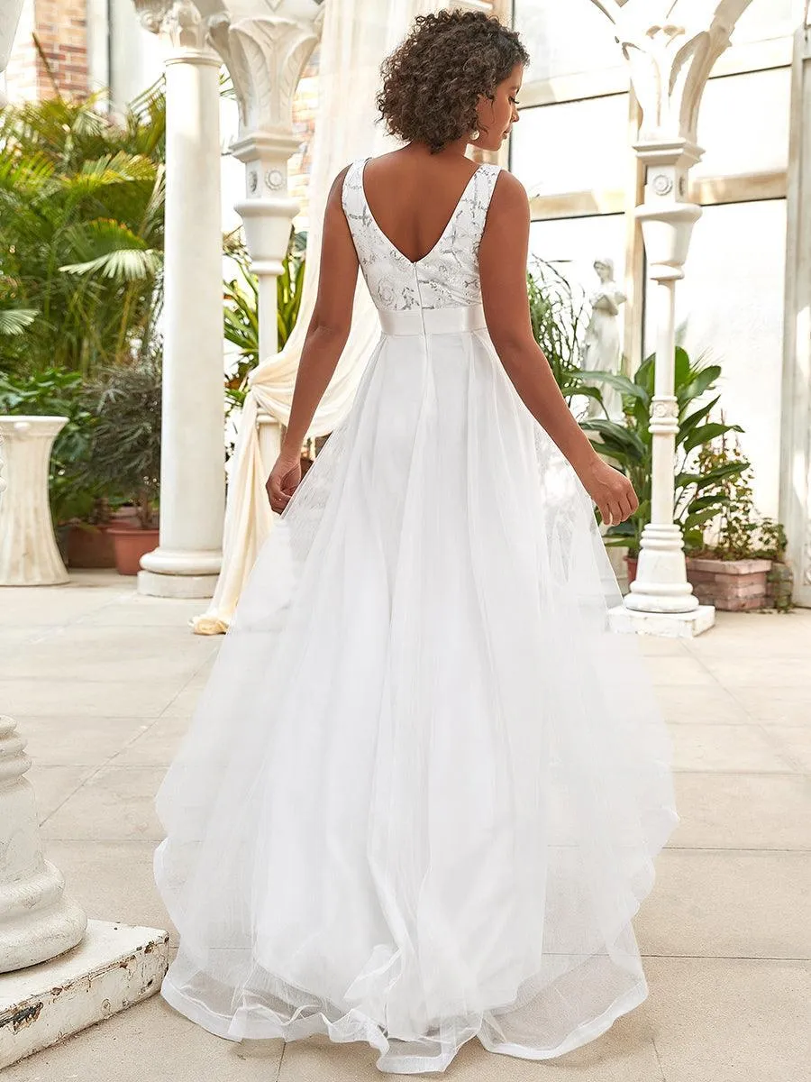 Robes de bal en Tulle à Paillettes High Low Asymétrique