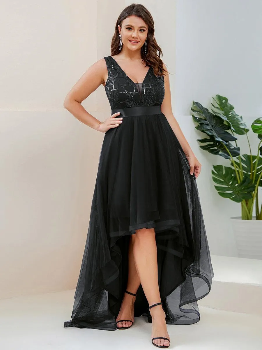 Robes de bal en Tulle à Paillettes High Low Asymétrique