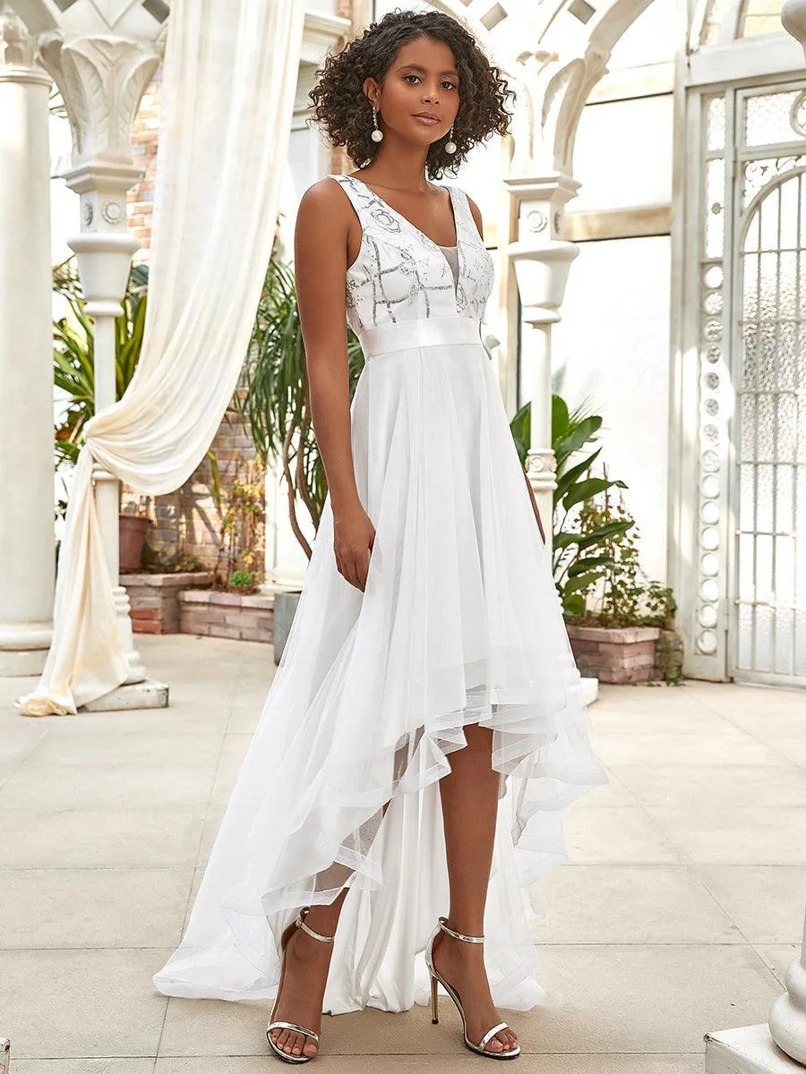 Robes de bal en Tulle à Paillettes High Low Asymétrique