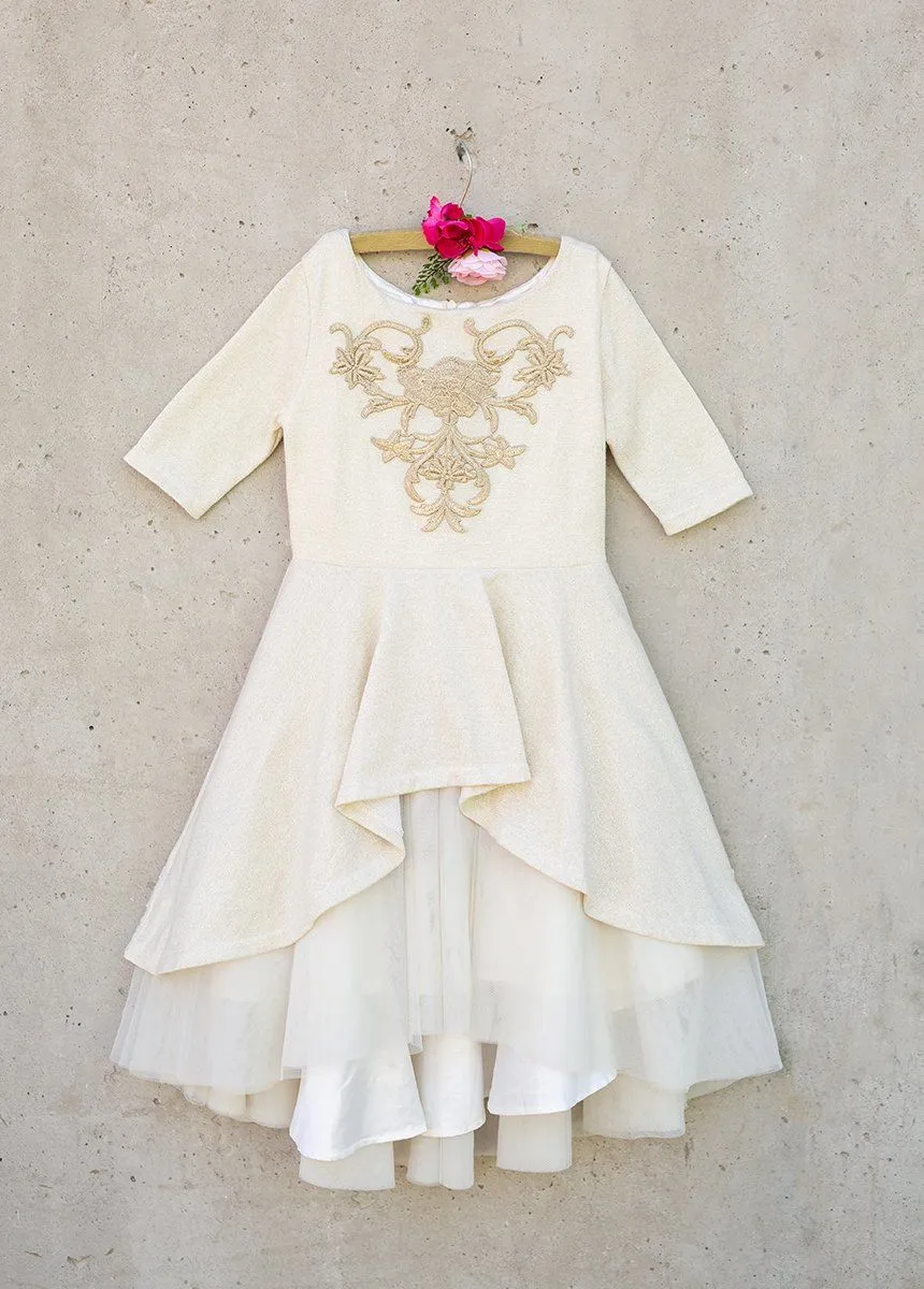 Roselyn Petticoat Dress in Gold