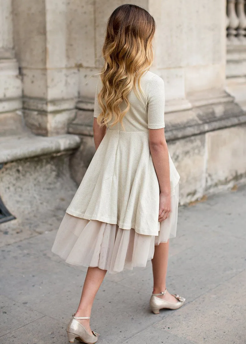 Roselyn Petticoat Dress in Gold