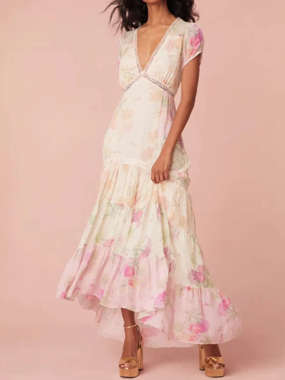 Roupell V Neck Maxi Dress