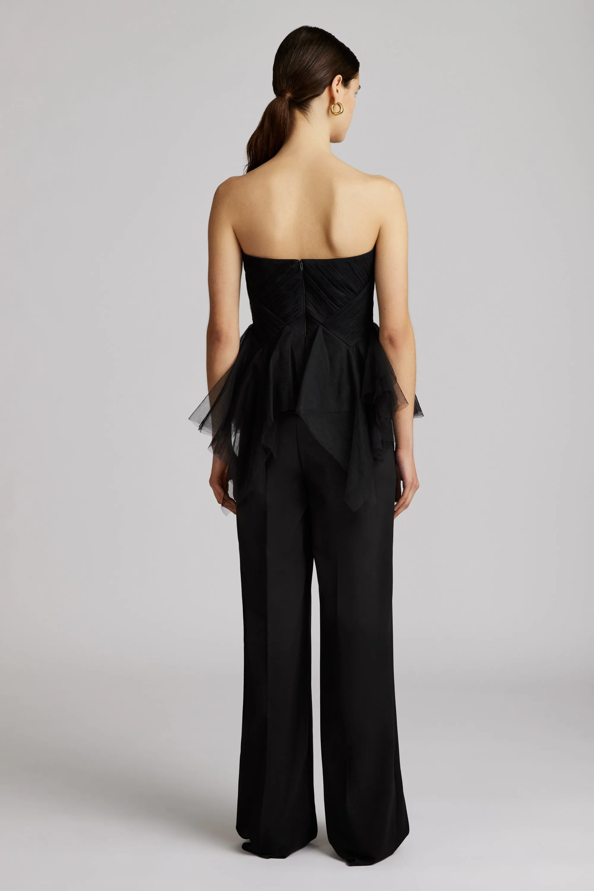 RUFFLED BUSTIER TOP