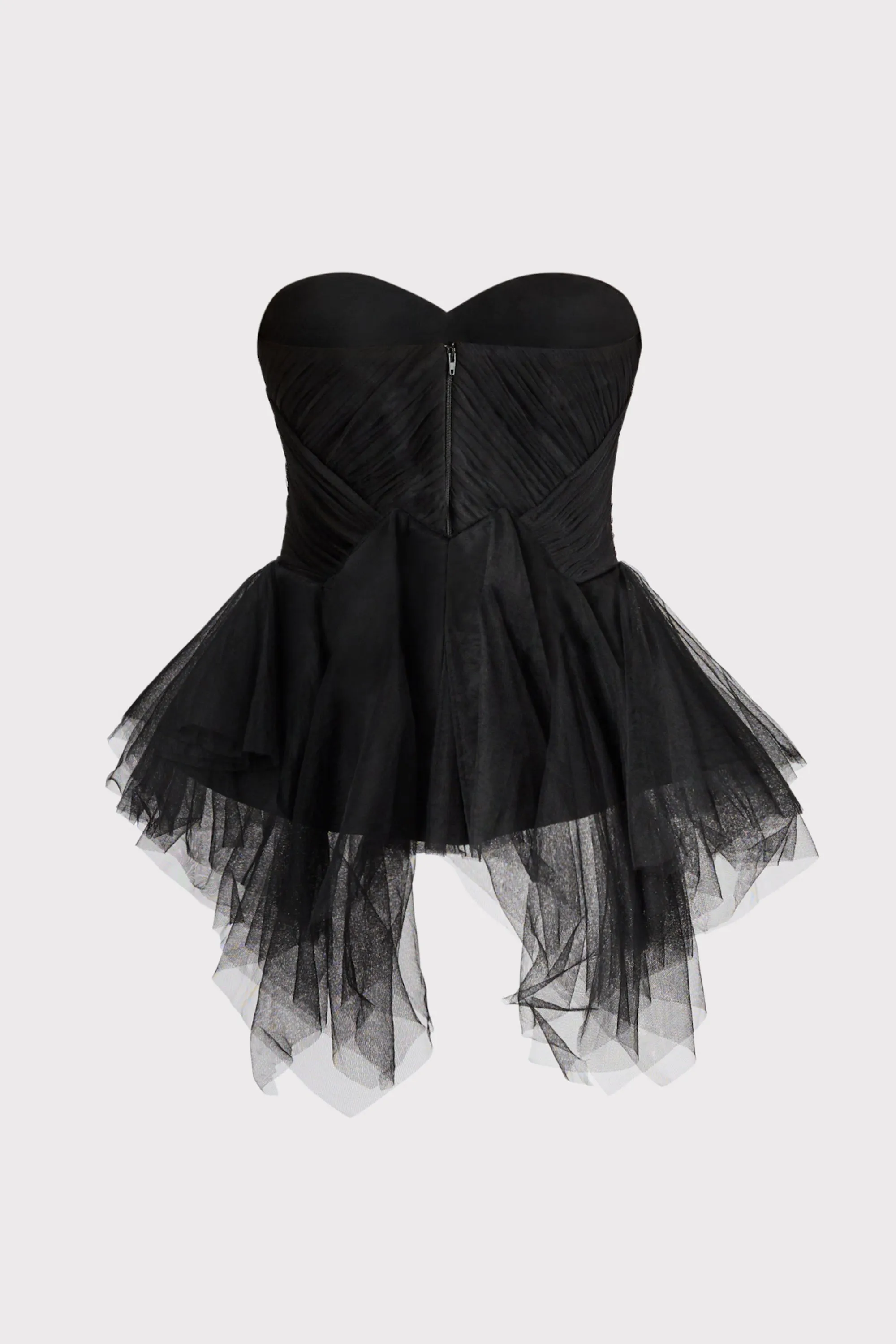 RUFFLED BUSTIER TOP