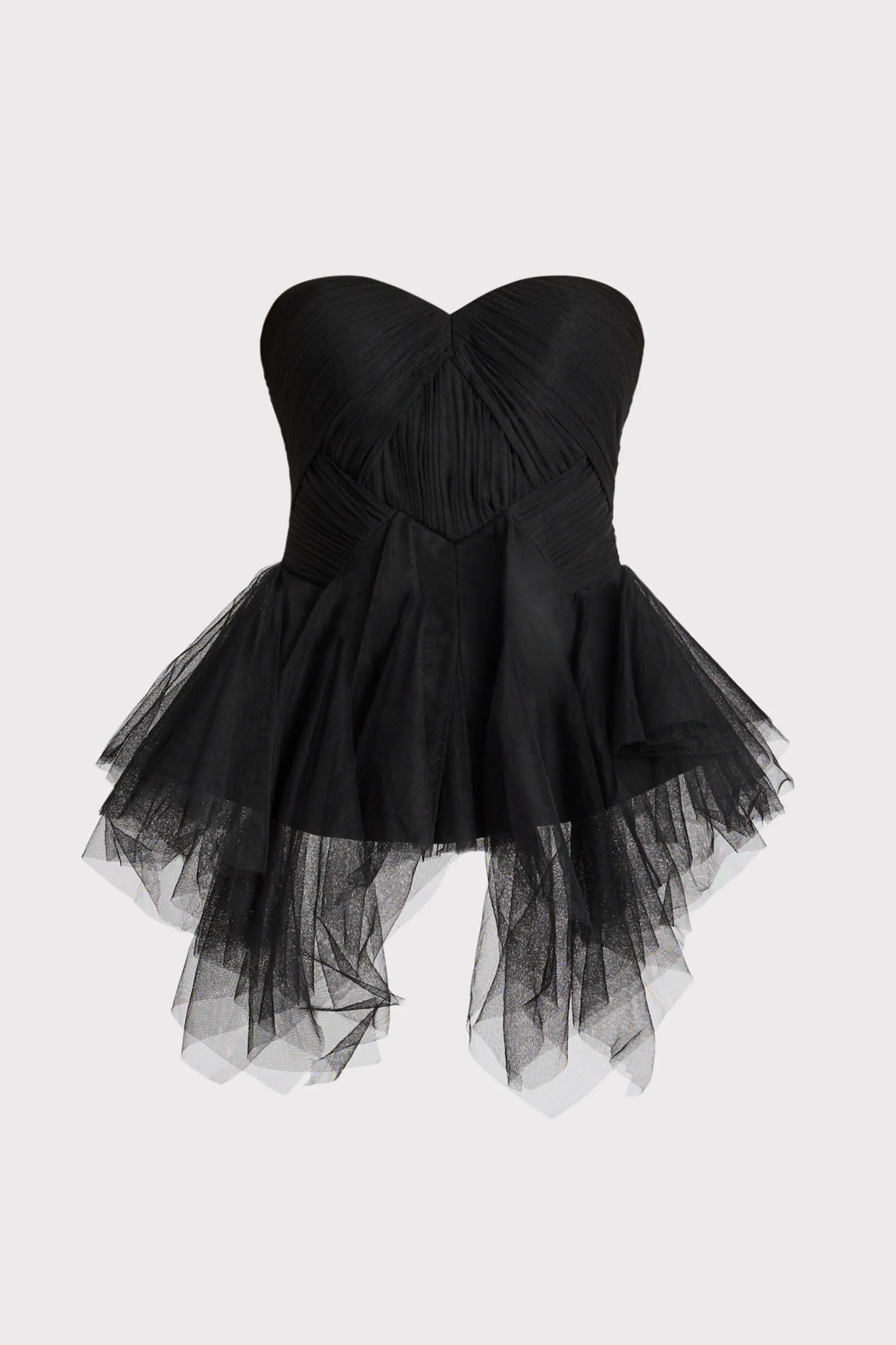 RUFFLED BUSTIER TOP