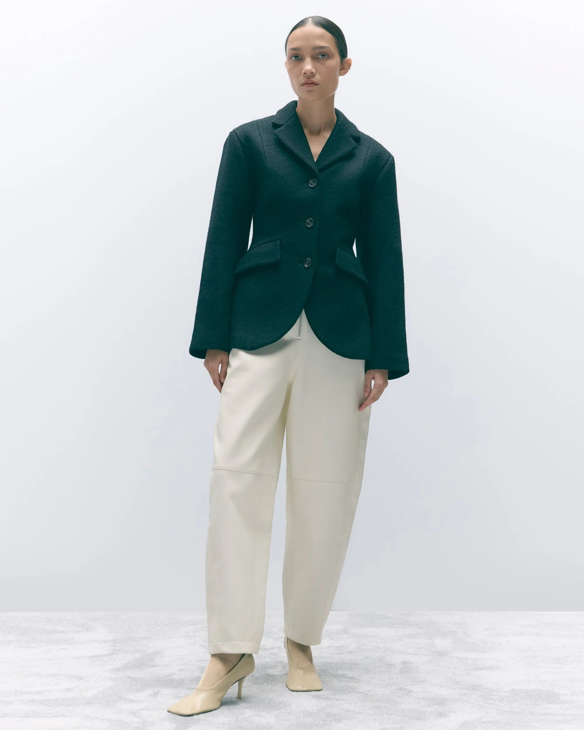 Rupa Vegan Leather Barrel-Leg Pant