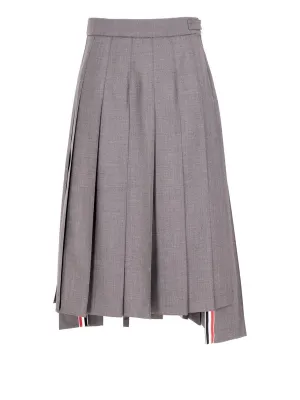 Rwb Tab Pleated Wool Skirt