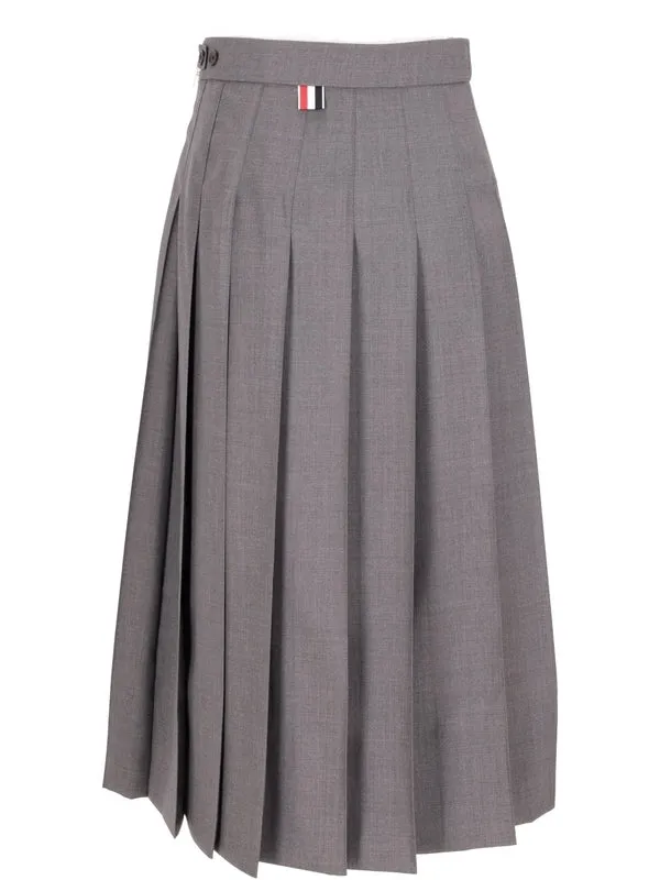 Rwb Tab Pleated Wool Skirt