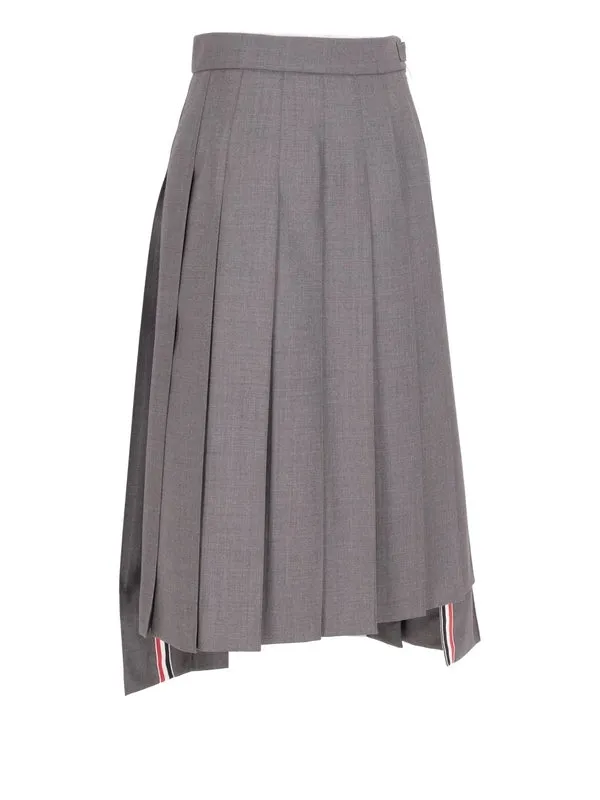 Rwb Tab Pleated Wool Skirt