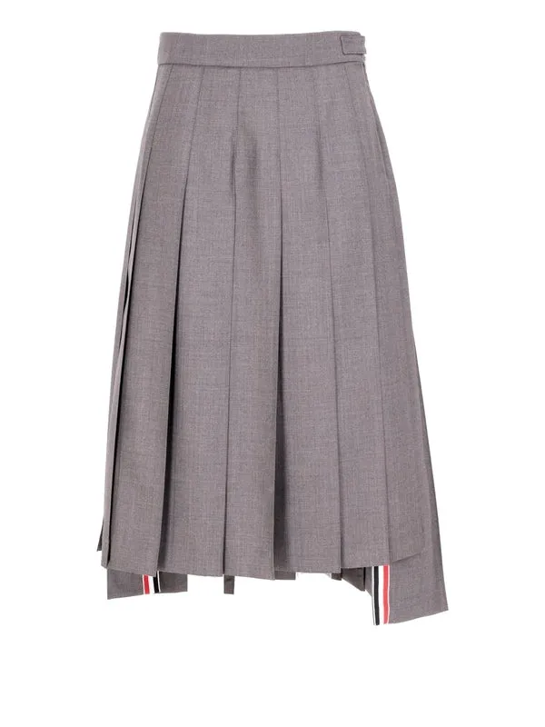 Rwb Tab Pleated Wool Skirt