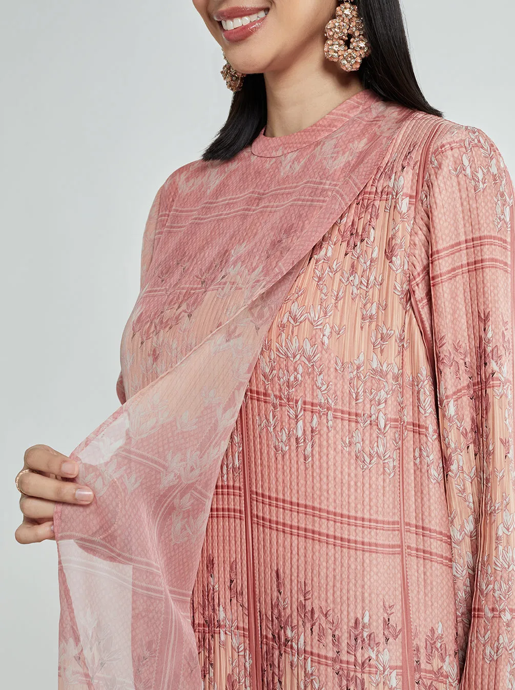 SAHIRA PLEATED DRESS SUNSET BLUSH