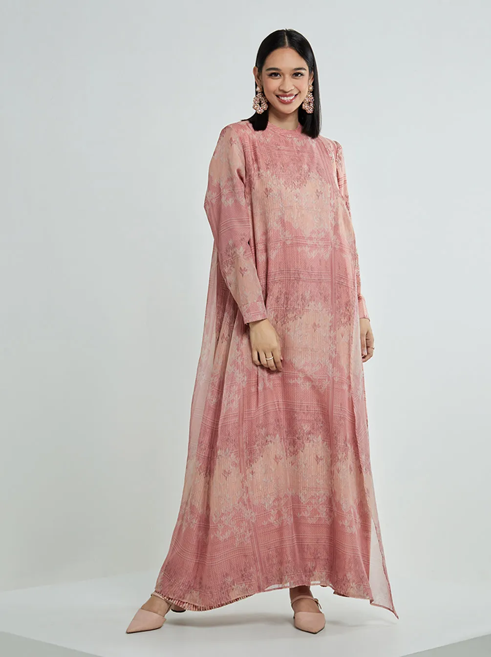 SAHIRA PLEATED DRESS SUNSET BLUSH