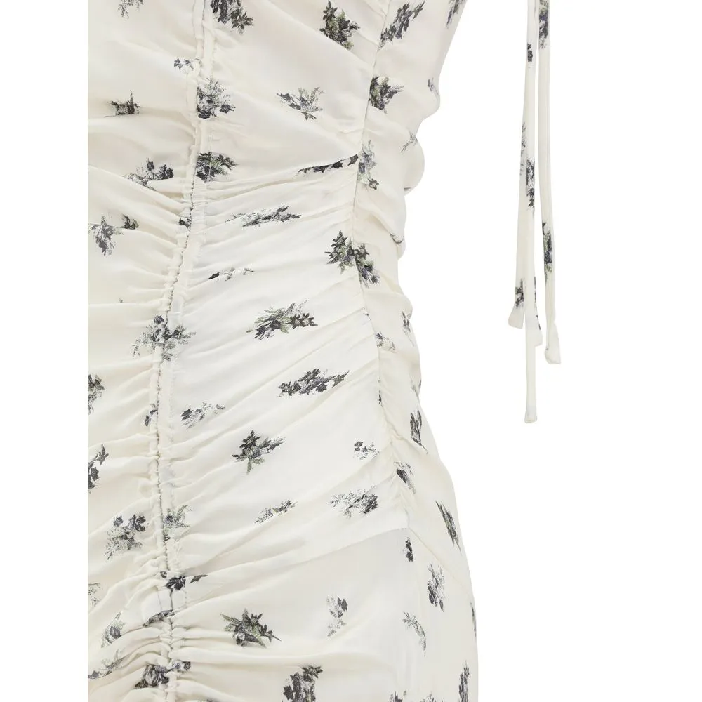 Satin floral long Dress