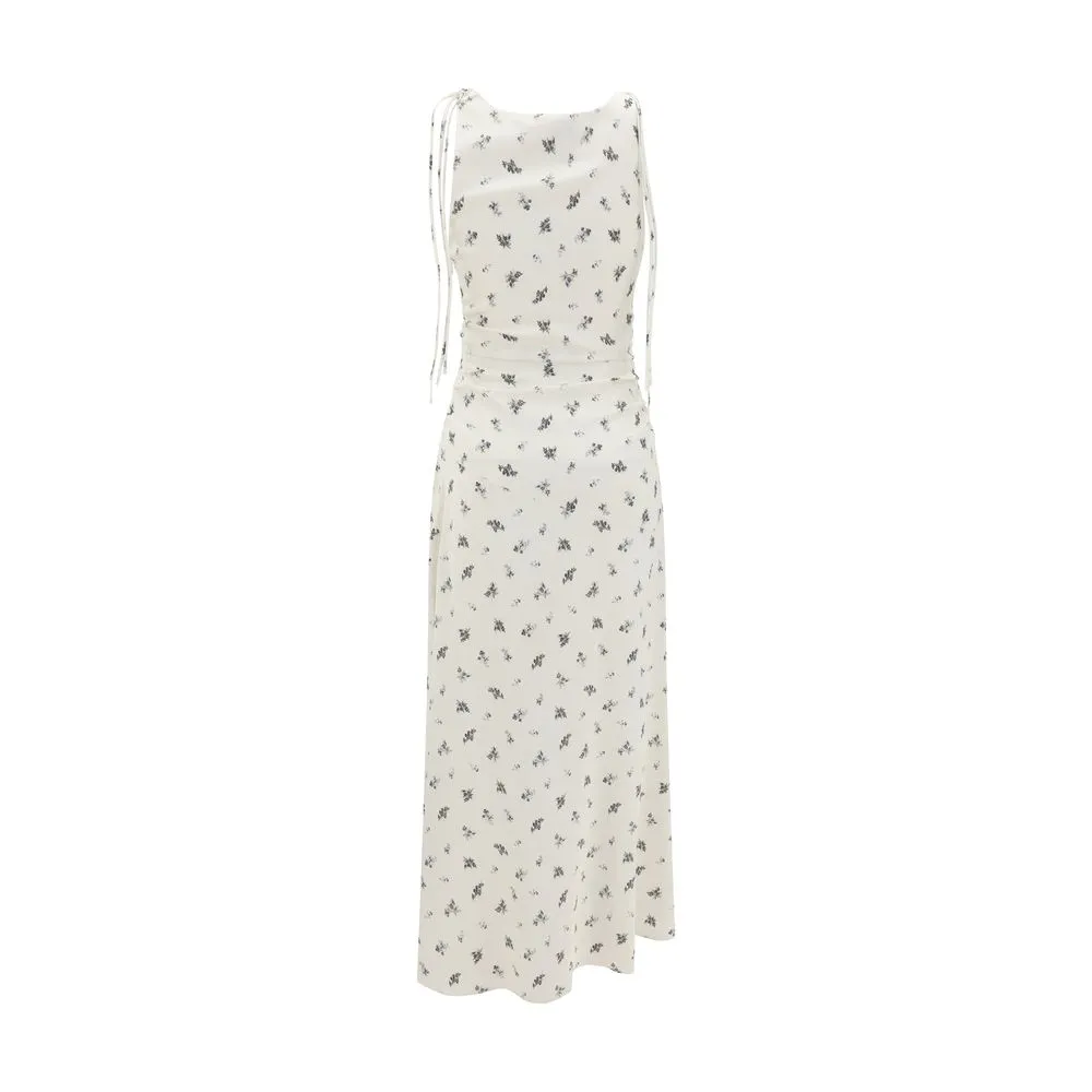 Satin floral long Dress