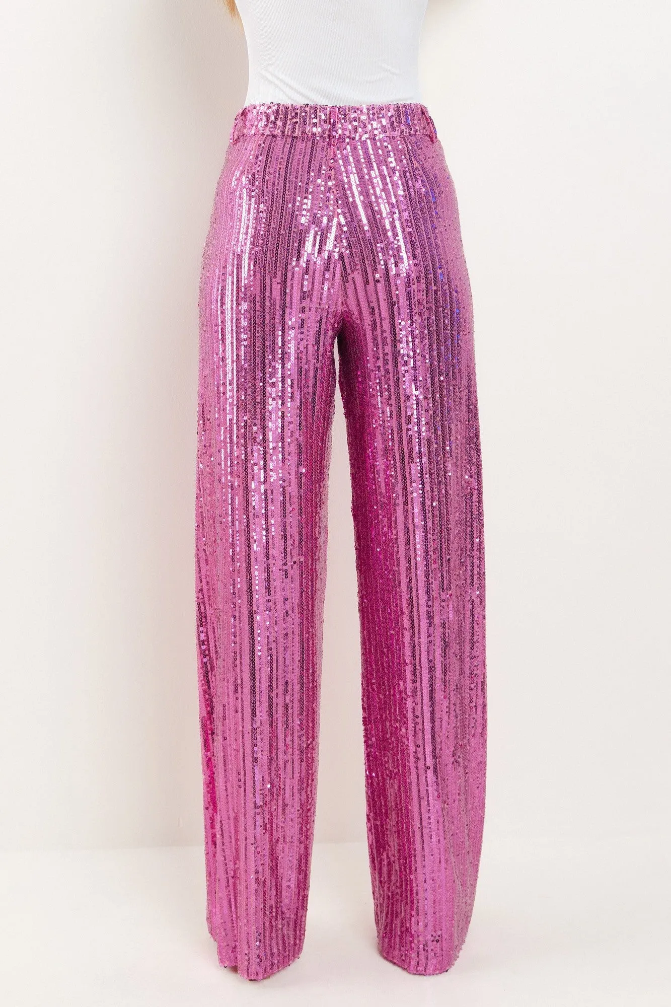 SEQUINS WIDE LEG PANTS - W2406PIA