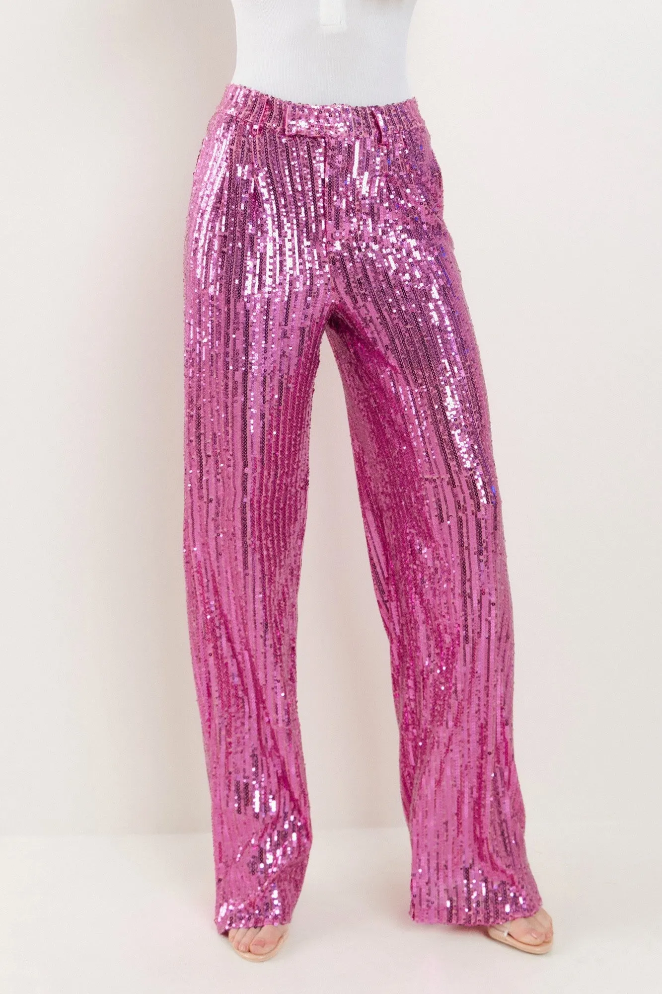 SEQUINS WIDE LEG PANTS - W2406PIA