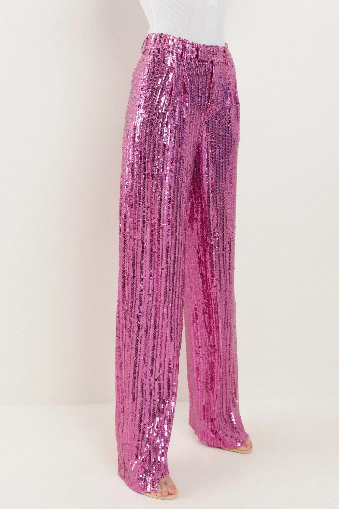 SEQUINS WIDE LEG PANTS - W2406PIA
