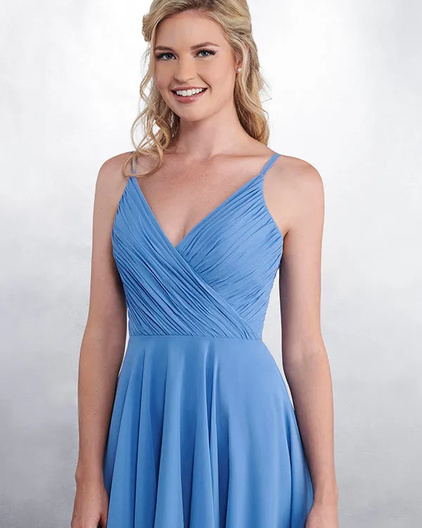 Sexy 2019 Hi-Lo Chiffon Bridesmaid Dresses Pleats Party Gown Floor Length