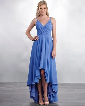 Sexy 2019 Hi-Lo Chiffon Bridesmaid Dresses Pleats Party Gown Floor Length