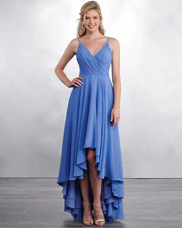 Sexy 2019 Hi-Lo Chiffon Bridesmaid Dresses Pleats Party Gown Floor Length