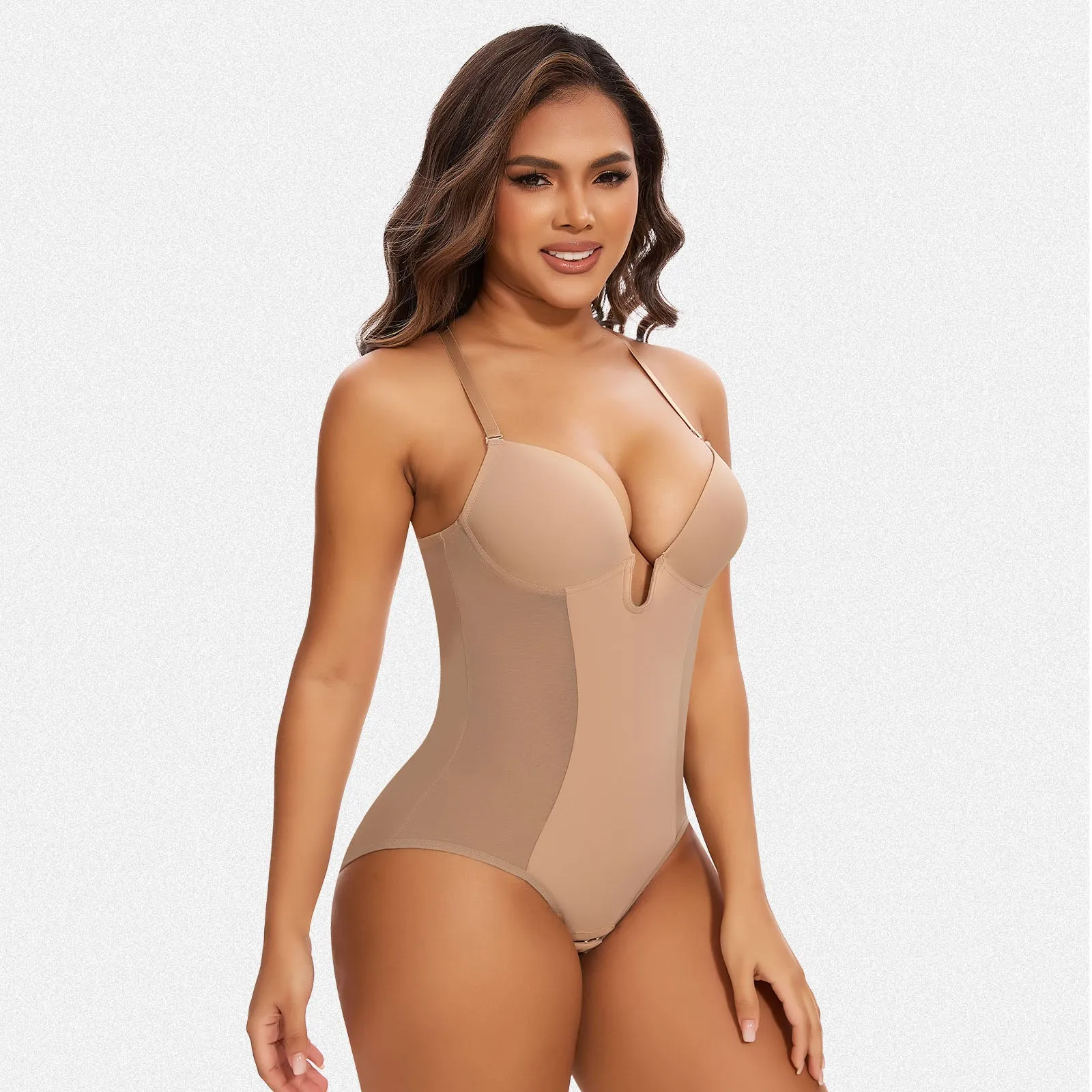 Shaperin Backless U Plunge Sculpting Butt-Lifting Shapewear Bodysuit