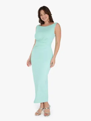 Shapewear Boatneck Draped Sculpting Maxi Dress