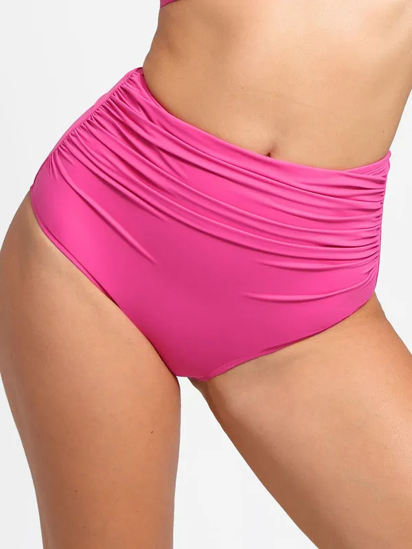 Shapewear Solid Ruched Sculpting Bikini Top and Bottom Set