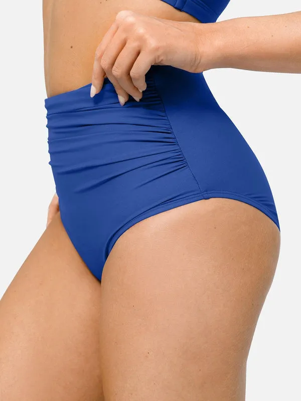 Shapewear Solid Ruched Sculpting Bikini Top and Bottom Set
