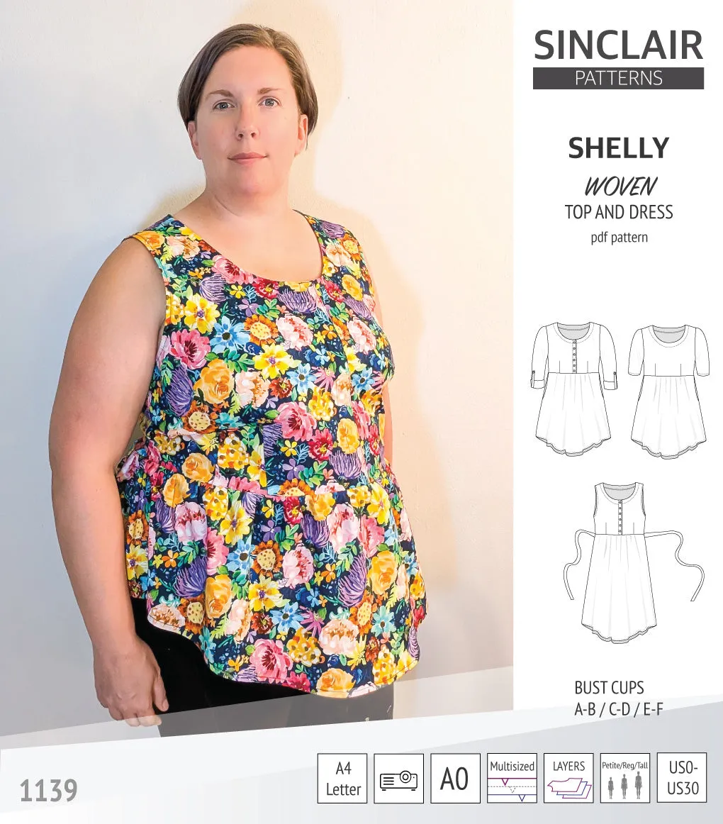Shelly woven dress with a placket PDF)