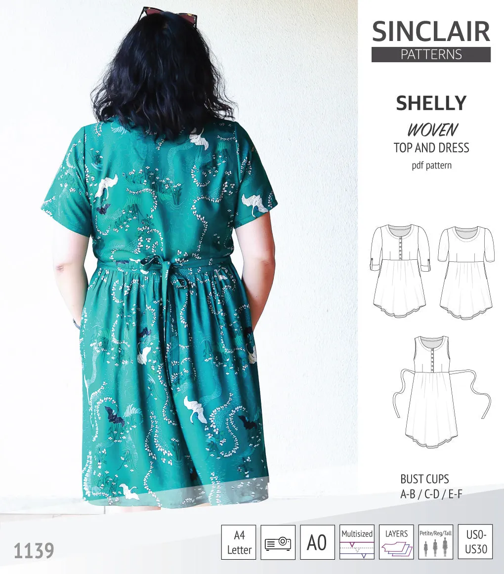 Shelly woven dress with a placket PDF)
