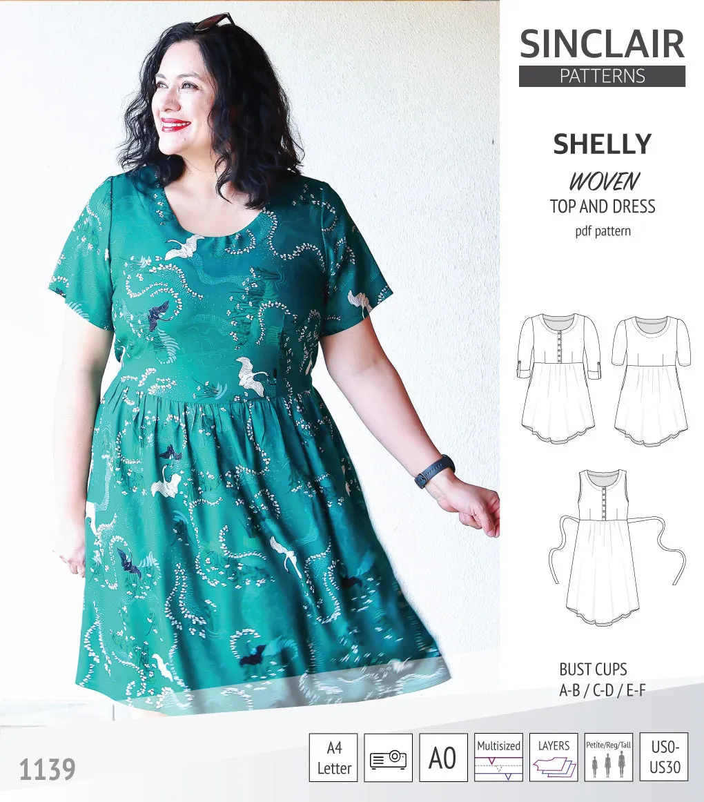 Shelly woven dress with a placket PDF)