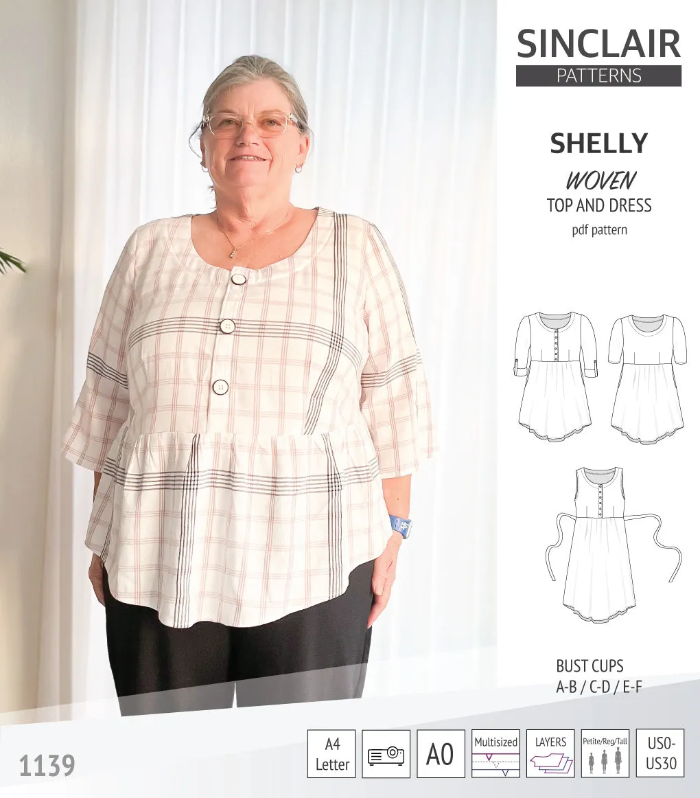 Shelly woven dress with a placket PDF)