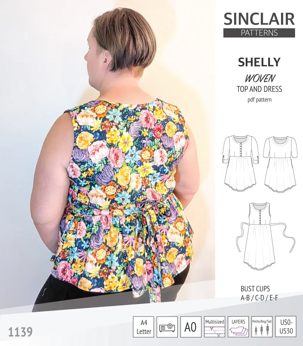 Shelly woven dress with a placket PDF)