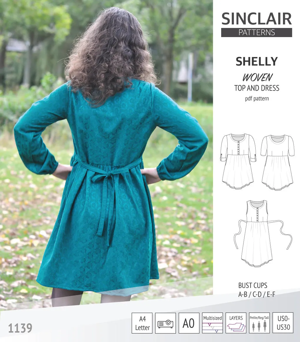 Shelly woven dress with a placket PDF)
