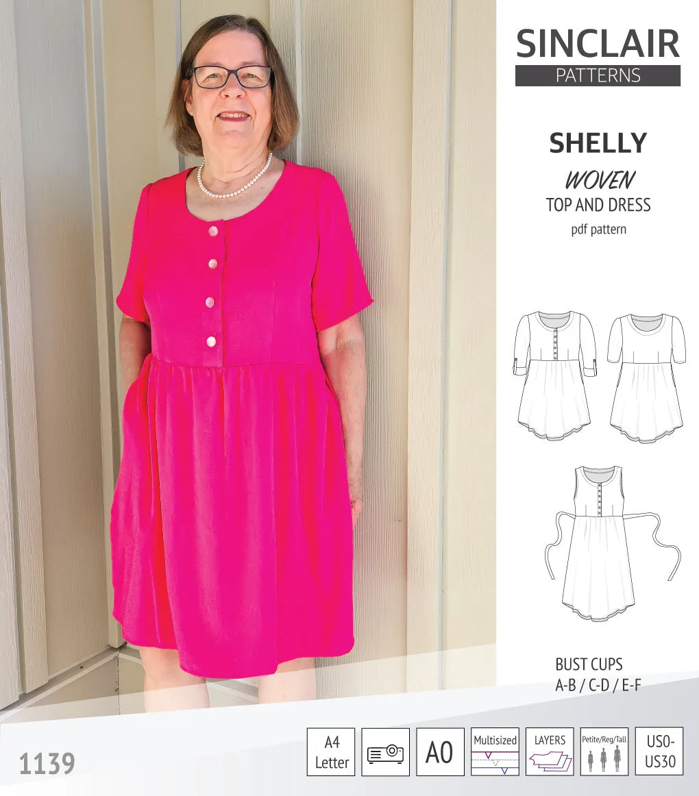 Shelly woven dress with a placket PDF)