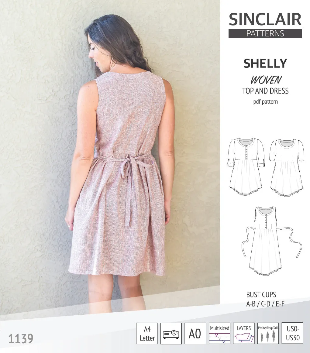 Shelly woven dress with a placket PDF)