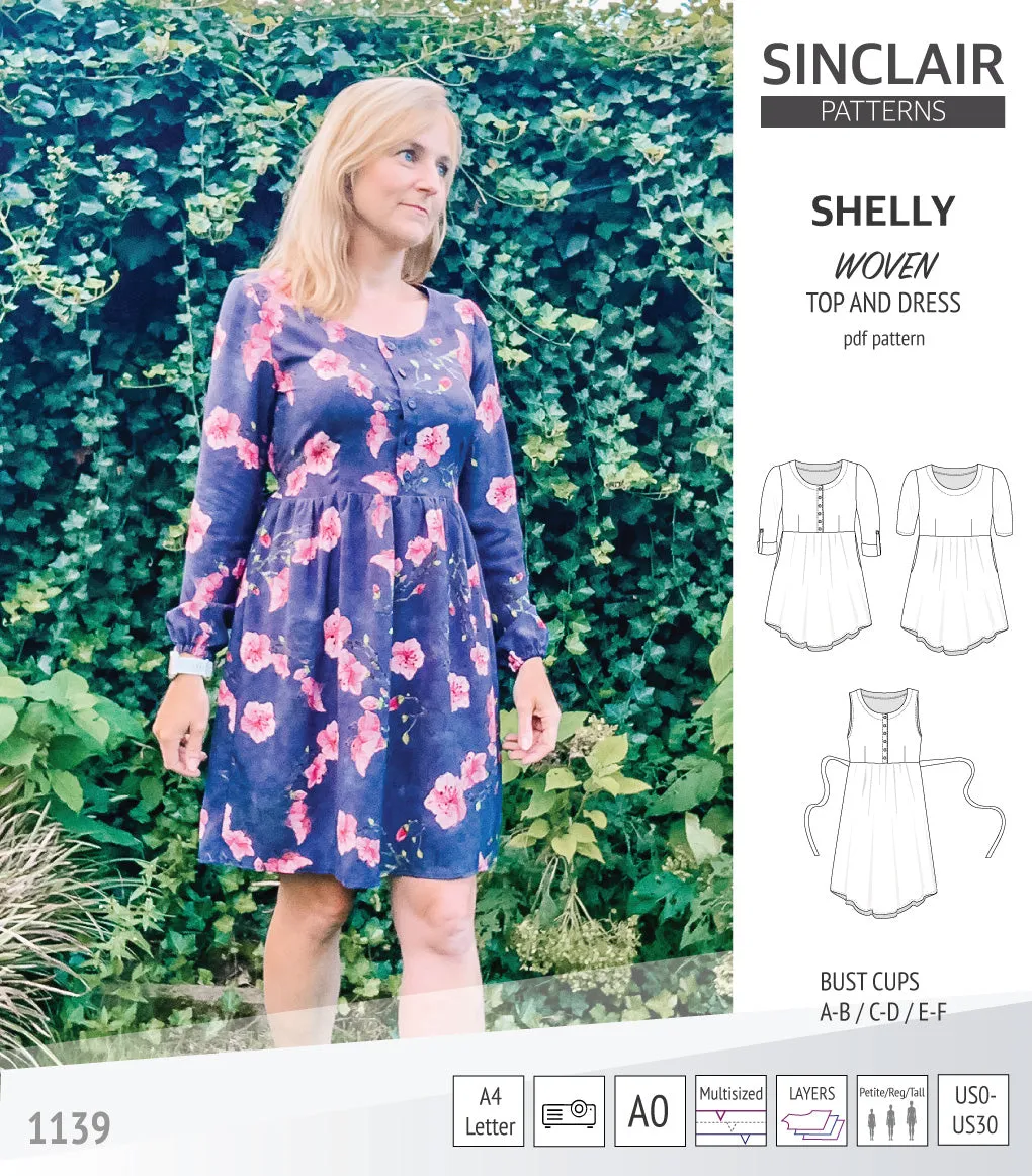 Shelly woven dress with a placket PDF)