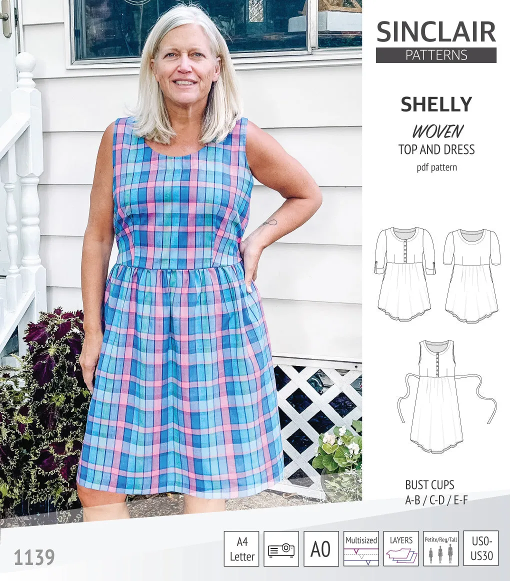 Shelly woven dress with a placket PDF)
