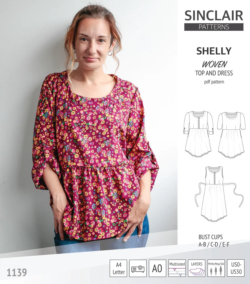 Shelly woven dress with a placket PDF)