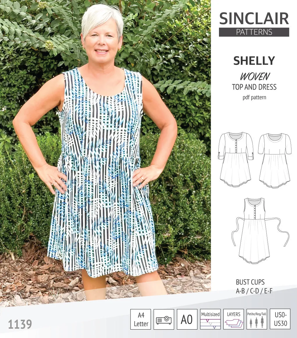 Shelly woven dress with a placket PDF)