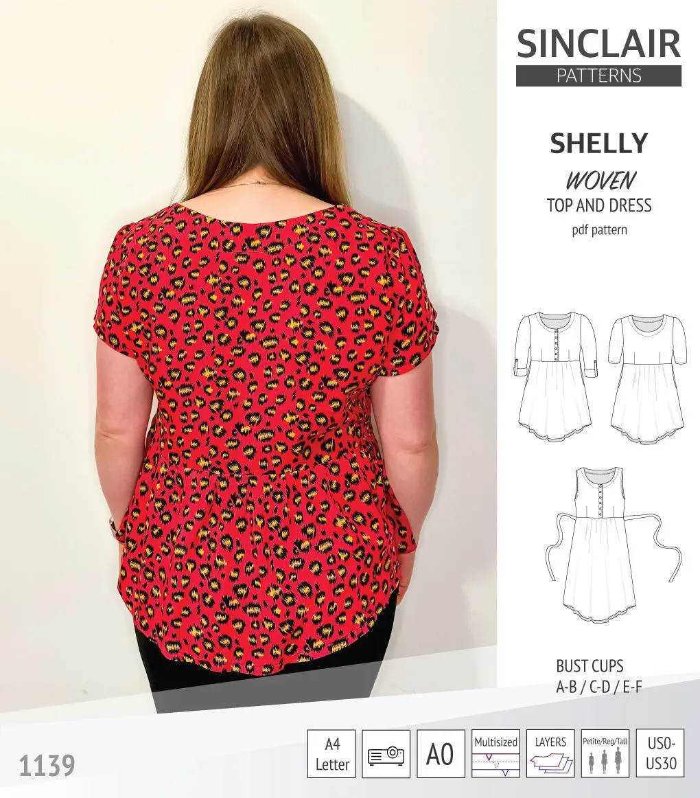 Shelly woven dress with a placket PDF)