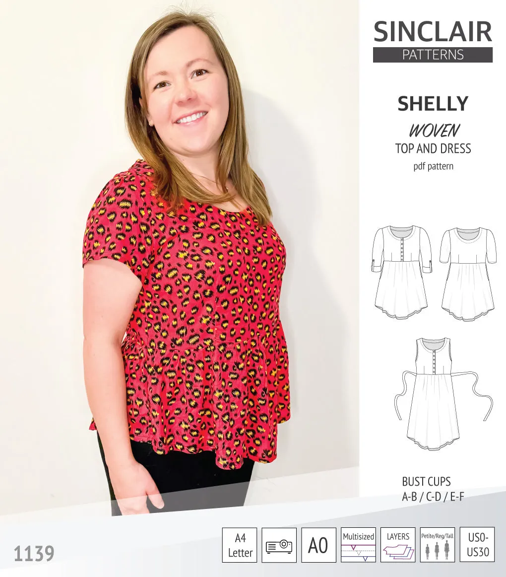 Shelly woven dress with a placket PDF)