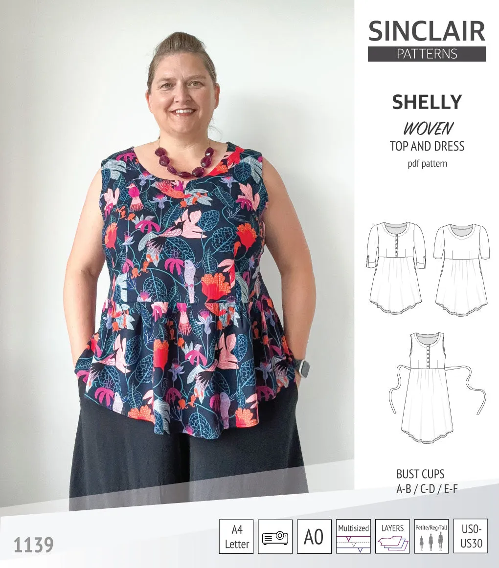 Shelly woven dress with a placket PDF)