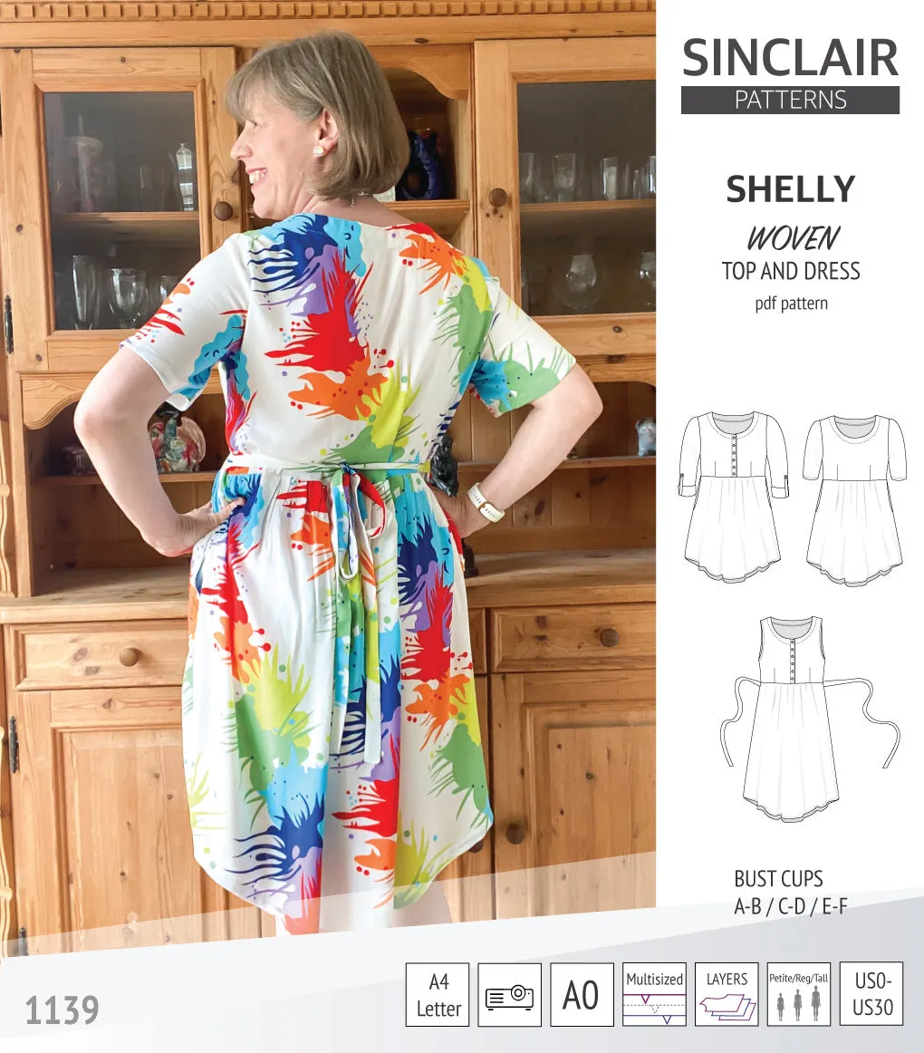 Shelly woven dress with a placket PDF)