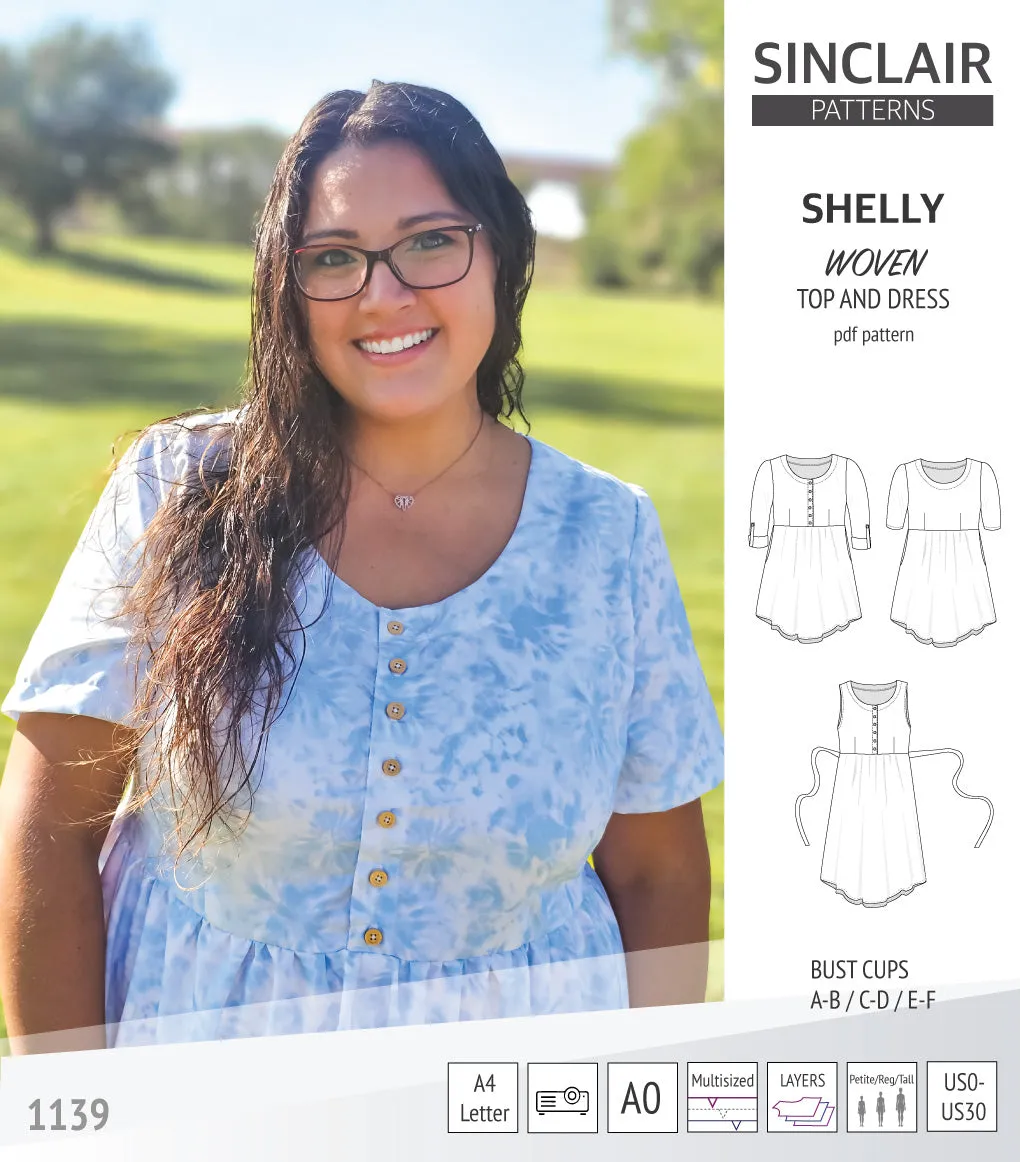 Shelly woven dress with a placket PDF)