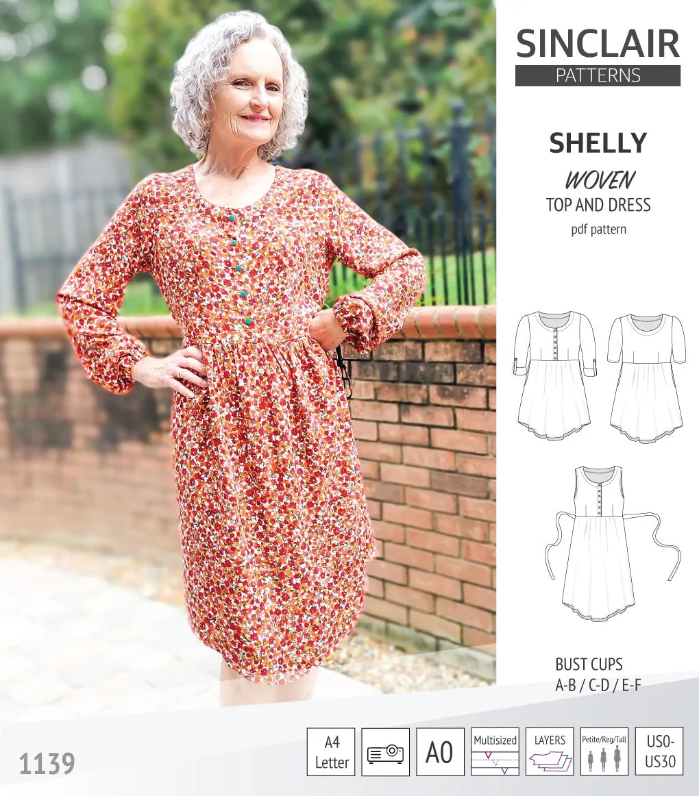 Shelly woven dress with a placket PDF)
