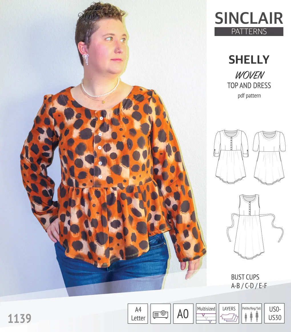Shelly woven dress with a placket PDF)