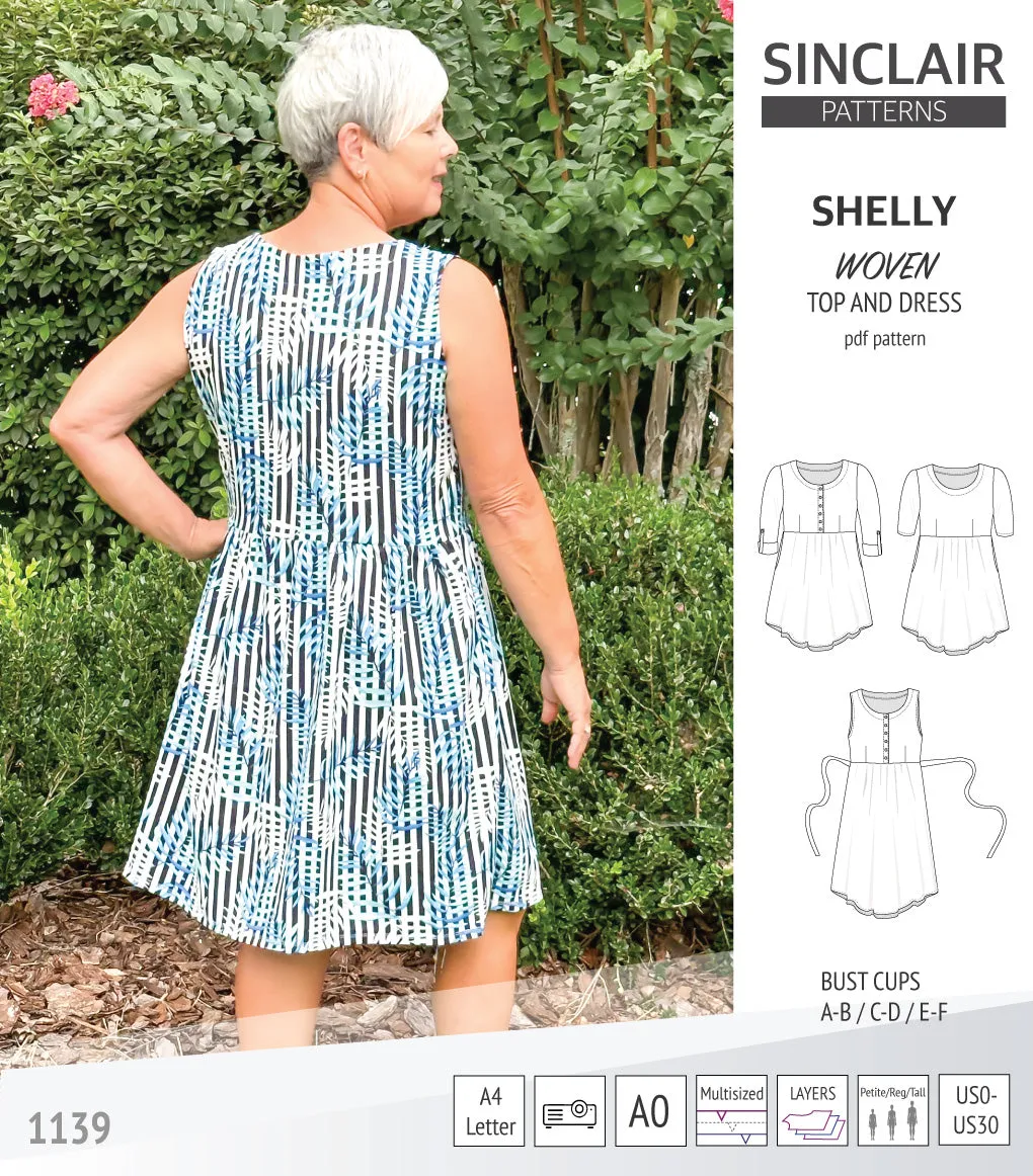 Shelly woven dress with a placket PDF)