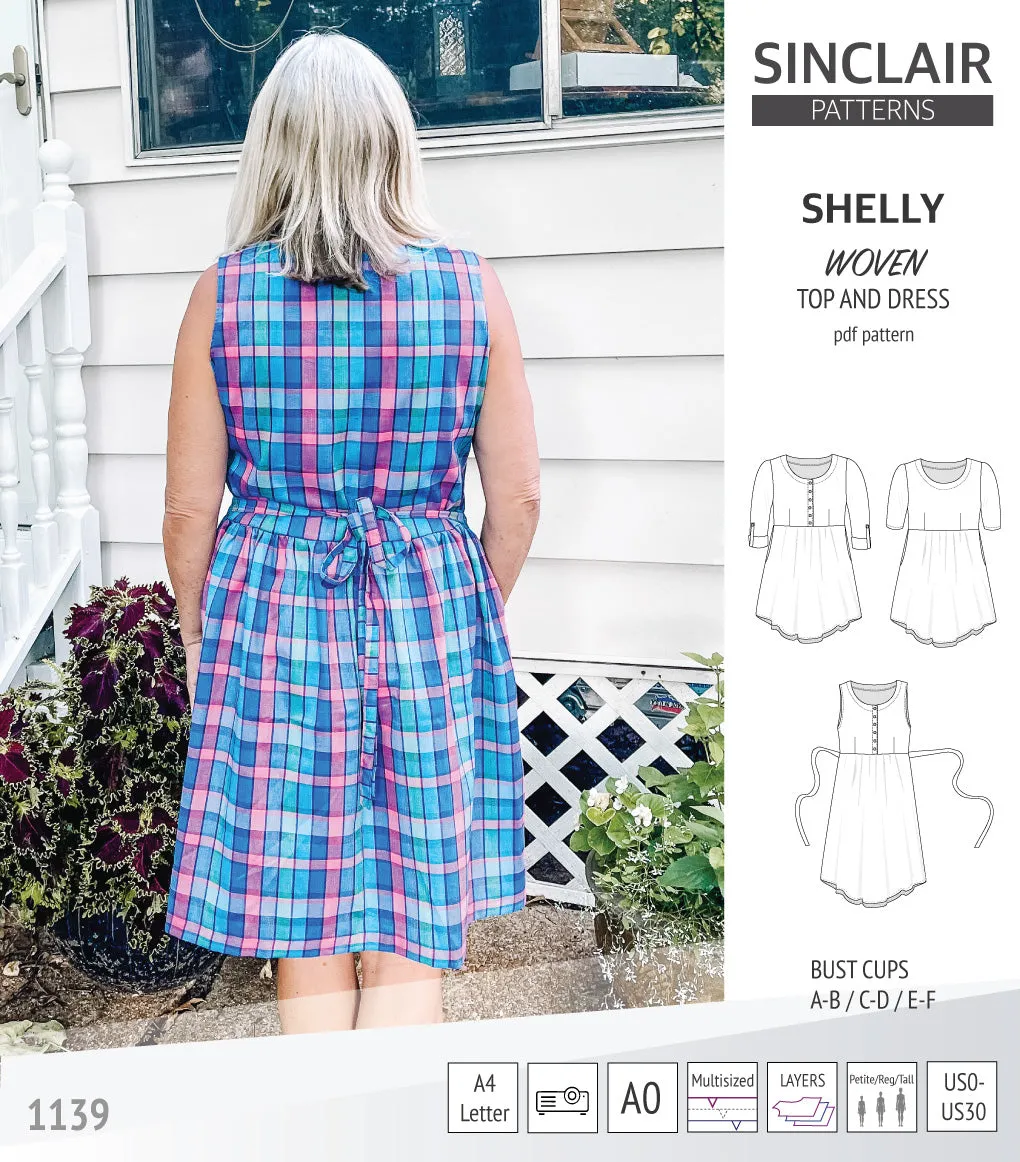 Shelly woven dress with a placket PDF)
